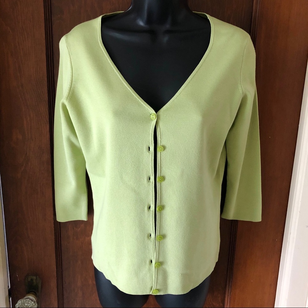 Ann Taylor SOFT Avocado Green Silk Blend Sweater